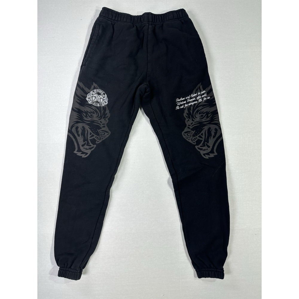 SHE Wolves Club Joggers 11/500 Limited Edition Black Wolf Graphic Sweatpants XS